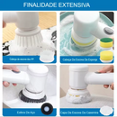 Esfregão elétrico sem fio com 4 cabeças de escova
