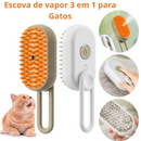 Escova A Vapor Para Gatos Cães 3 Em 1